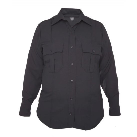 WOMEN'S LS TEXTROP2 POLYESTER BUTTON DOWN SHIRT/MEDIUM BLUE